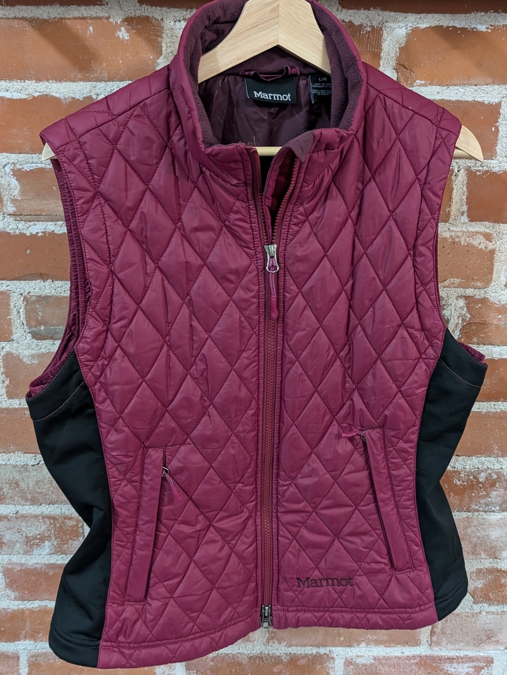 Marmot Quilted Wine Red and Black Women's Vest
